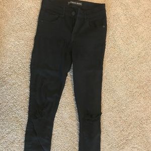 express jeans black distressed stretch leggings